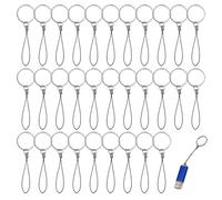 HWXZUUO USB Lanyard, 30PCS Split Keychain String, Reusable Flash Drive Lanyard for USB Flash Drive, MP3, MP4, Key Finder and ID Card Badge