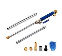 Hwylizg High Pressure Power Washer Wand, Hydro Jet Water Wand Pressure Sprayer,Flexible Garden Watering Wand with 3 Hose Nozzle Universal Hose End for Car Pet Window Patio Gutter Cleaning Tool Blue