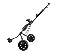 HWyndiluvian Foldable Golf Trolley, 2 - Wheel Push Pull Cart, Lightweight Metal Frame with Silent Wear - Resistant Wheels, Adjustable Handle for Golf Bag, Compact Storage for Course