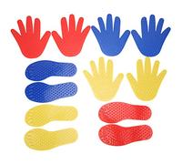 HWyndiluvian Hands and Feet Play Mat, Sensory Coordination Game Mat with 3 Pairs Hands and Feet Pads, Colorful PVC Floor Exercise Toy for Kids and Adults Over 1 Year Old