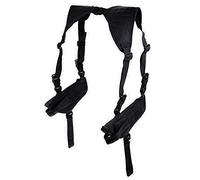 HWZ Tactical Universal Double Draw Shoulder Holster,Adjustable Elastic Band Women Men (black)