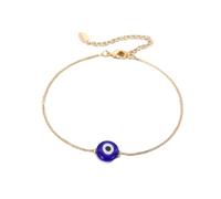 HWZJLH 1pcs Evil Eye Beaded Ankle Bracelet For Women Gift Trendy Minimalist Round Turkish Lucky Blue Eye Foot Chains Jewelry