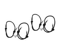 HWZJLH 2 Pairs Bracelets Couples Beaded Lover Bracelet Fashionable Wrist Comfortable Hand Chain for Valentine's Day Present