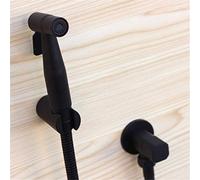 HWZJLH 304 Stainless Steel Bidet Sprayer Set for Toilet with Wall Mount Portable Muslim Shattaf Black Finish