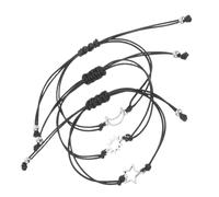 HWZJLH 3pcs Adjustable Sun Moon Star Themed Friendship Bracelets Women Handmade Braided Wristbands Unique Present for Friends and Sisters
