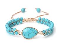 HWZJLH Bracelet Beads 4mm Crystal Bracelets Spiritual Nature Stones Turquoise Round Adjustable Woven Stretchy 17cm x 7mm 1PCS for Prom