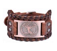 HWZJLH Bracelet, Bracelet, Jewelry, Women'S And Men'S Leather Jewelry Wolf Bracelets Compass Tree Of Life Wristband Talisman Amulet