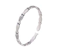 HWZJLH bracelet s990 pure glossy men's and women's open bangle bracelet bangle birthday gift