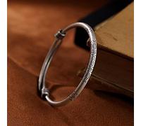 HWZJLH bracelet s990 pure ladies push pull bracelet matte adjustable birthday gift for women jewelry