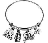 HWZJLH Camper Bracelet Summer Gift A Camping We Will Go Jewelry Camp Themed Variety Earring