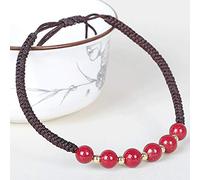 HWZJLH Charm bracelet Feng Shui Natural Purple Gold Sand Loose Beads Hand-Woven Drawstring Men Women Cinnabar Adjustable Bracelet Reiki Chakra Meditation Talisman Prosperity Money Good Luck Positive