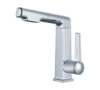 HWZJLH Chrome Plated Pull Out Bathroom Faucet Lift Type Single Lever Handle Hot & Cold Water Mixer Stylish Kitchen Sink Tap for Bathrooms