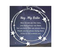 HWZJLH Gift for Friend, Our Friendship Memories are Countless and Bright Like Stars, Unique Gift Ideas Star Bracelet for Best Friend Bestie Soul Sister on Birthday Christmas Valentine's Day