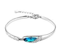 HWZJLH New 2025 S925 Bracelet Blue Lover Crystal Bracelet For A Woman's Wedding Jewelry Gift With For You Jewelry Fashion Accessories Creative Gift