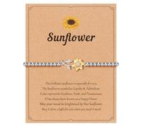 HWZJLH Sunflower Gifts for Women, Sunshine|Hope|Optimistic, Sunflower Bracelet Inspirational Gifts for Women Teen Girls Birthday Christmas Valentines Day