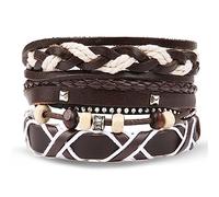 HWZJLH Vintage Bohemian Handmade Multilayer Leather Bracelet Set For Men Life Tree Wrap Bracelet Bangles Fashion Jewelry New