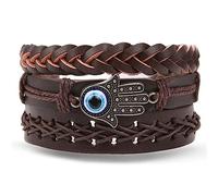HWZJLH Vintage Bohemian Handmade Multilayer Leather Bracelet Set For Men Life Tree Wrap Bracelet Bangles Fashion Jewelry New