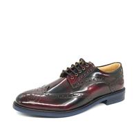 HX London Feltham Brogue Shoes - Cherry - 7 UK