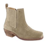 HX London Nashville Square Toe Western Boots Stone UK 4