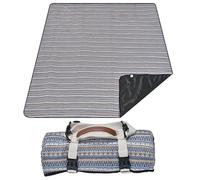 HX&OD Extra Large Outdoor Picnic Blankets for Camping on Grass, Waterproof Picnic Blanket for Beach, Portable with Adjustable Carry Strap Saves Space (Blue, 60‘’*80‘’)