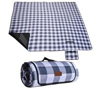 HX&OD Picnic Outdoor Blanket, Extra Large, 80''x80'' Waterproof Foldable Blankets Gingham Picnic Mat for Beach, Camping Grass Lawn Park Accessories Cute Couple Ideas Wedding (Gray, 80”x60”)