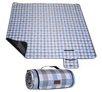 HX&OD Picnic Outdoor Blanket, Extra Large, 80''x80'' Waterproof Foldable Blankets Gingham Picnic Mat for Beach, Camping Grass Lawn Park Accessories Cute Couple Ideas Wedding (Coffee Color, 80”x80”)