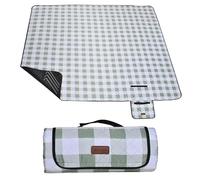 HX&OD Picnic Outdoor Blanket, Extra Large, 80''x80'' Waterproof Foldable Blankets Gingham Picnic Mat for Beach, Camping Grass Lawn Park Accessories Cute Couple Ideas Wedding (Green, 80”x80”)