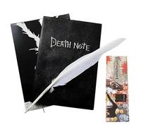 HX-pyahgtv Death Note Notebook, Death Note Book with Feather Pen, Anime Themed Lined Notebook for Cosplay Fans, Diary Journal for School, Office, Students and Anime Gifts