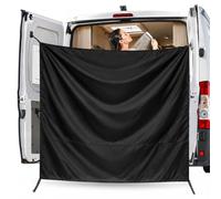 HX-pyahgtv Rear Door Shower Curtains,Black Adjustable Large Car Curtain,Campervan Curtains with Hooks,190D Oxford Cloth Shower CurtainSunscreen, Blackout, Dew Proof for Camping Travelling Napping