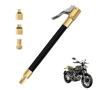 HX YUEGOUHUI 13.7 Inch Tire Inflator Extension Hose with French, M8 & M6 Adapters, Flexible Tire Pump Chuck Hose for Motorcycle, Bicycle, Car & Truck Maintenance