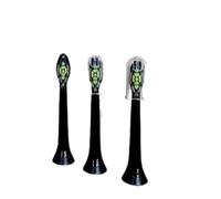 HX6063 Brush Heads, Compatible with Philips, HX3 HX6 HX9 | W2 optimal white, deep clean teeth, 3 replacement brush heads, 3 month service life(Black)