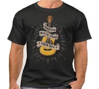 HXASKKF Praise Him with The Strings Jesus Acoustic Guitar T-Shirt Black