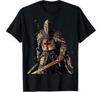 HXATXB Knight Christian Templar Warrior of God Crusader Gift T-Shirt Size XS Black