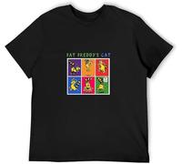 HXATXB Touched Hot Design Fat Freddys Cat Retro Funny T Shirt Black
