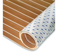 HXBYX EVA Foam Boat Flooring with 3M Self-Adhesive Support DIY Boats Decking Marine Leaf Faux Teak Material, Non-Slip Cooler Pads for Kayak Yacht SwimPool RV 240 x 112 cm/240 x 79 cm/240 x 41 cm