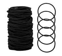 HXC 100pcs Bobbles Thin Hair Bands 2mm Black Hairbands Elastic Hair Ties