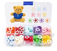 HXC 300 PCS Colorful Craft Buttons 2 Hole Double Flower Round Resin Buttons for Sewing Knitting Crafting Baby Cardigans With Plastic Storage Box