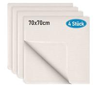 HXC Pack of 4 Natural Cotton Cheese Cloths 70 cm x 70 cm Reusable Linen Straining Cloths with Dense Mesh for Making Cheese, Nut Milk