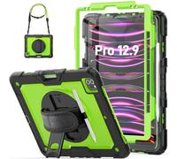 HXCASEAC Case for iPad Pro 12.9 Case 6th 5th 4th 3rd Generation with Pencil Holder/Hand Strap/Screen Protector/Wireless Charge Attachment, Heavy Duty Protective 12.9-inch 2022/2021/2020/2018 - Green