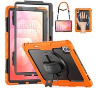 HXCASEAC Case for Samsung Galaxy Tab S11 Ultra 14.6 Inch 2025, Heavy Duty Shockproof with Screen Protector/Hand Strap/S Pen Holder, for Samsung Galaxy S11 Ultra Tablet Case SM-X930, SM-X936B, Orange