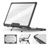 HXCASEAC Compatible with MacBook Pro 14 inch Case, Anti-Scratching Protective Hard Shell Cover with Foldable Stand for A2918, A2992, A2779, A2442 Tough Case - Black