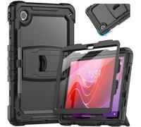 HXCASEAC Tablet Case for Lenovo Tab M11 (TB-330 FU/TB-330XU), Shockproof with Screen Protector/Built-in Stand/Pen Holder/Adjustable Carrying Strap, Tab M11 Case for Kids / K11 LTE - Black