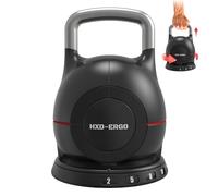 HXD-ERGO Adjustable Kettlebell Set 7 in 1, 10-20kg Solid Aluminum Kettle Bells with Handle, Space Saving Safety Locking Systerm for Home Gym Fitness Weight Lifting Strength Training (20kg Black)