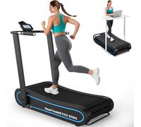 HXD-ERGO Curved Treadmill with Non-Electric Motorized, 2-in-1 Folding Treadmill with APP for Home Workout, Compact Office Running Machine with LCD Display
