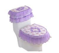 HXDKJSO Small Fresh Style Toilet Seat Mat, 3 Piece Set Four Seasons Universal Zipper Household Bathroom Comfortable Cover(1 set-Color 3)