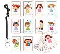 Hxezoc 30pcs Communication Cards - Emotions, Feelings & Sign Language Flash Cards for Autistic Children, Non-Verbal Speech Therapy