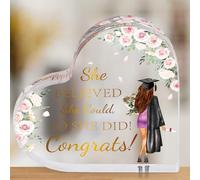 Hxezoc Graduation Gifts for Her, Unique Heart Acrylic Plaque Presents for Daughter Granddaughter Girls University College School leavers Grads