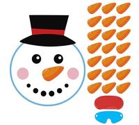 Hxezoc Pin the Nose On The Snowman with 20pcs Carrot Nose Stickers Christmas Party Games Xmas Party Favor Supplies for Kids Adults
