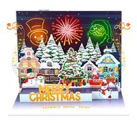 Hxezoc Pop Up Musical Christmas Cards Light Up Xmas Card Jingle Bells Music 3D Christmas Greeting Card with Envelope for Family Friends Colleges