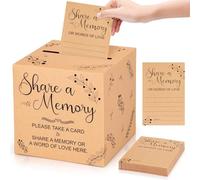Hxezoc Share a Memory Cards for Collections, Kraft Memory Cards Box for Funeral, Graduation, Baby Showers, Anniversary, Birthday Party Supplies